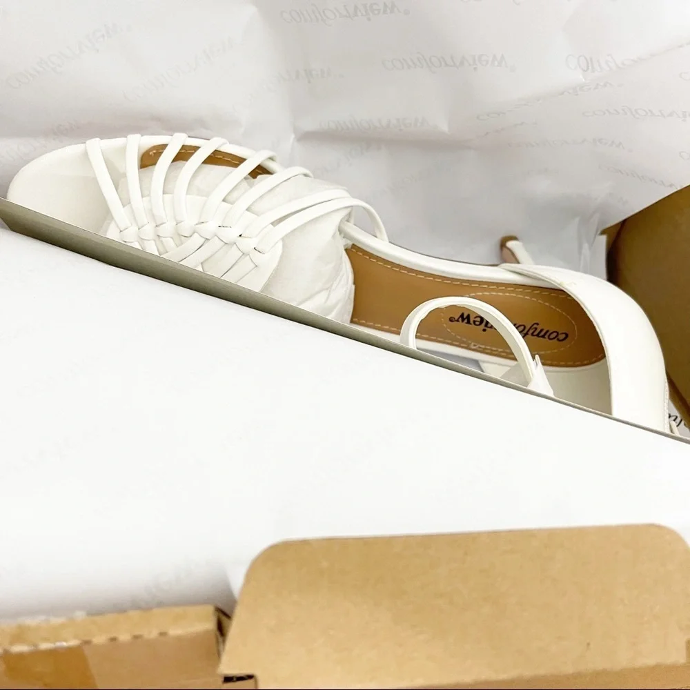 Comfortview Ivy White Strappy Sandals 11W wide width - Picture 3 of 9